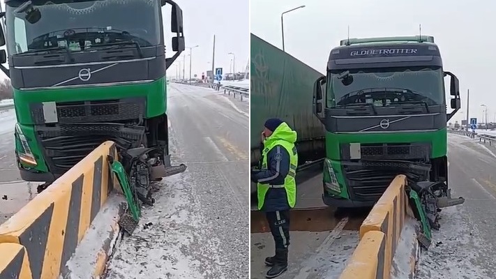 Водитель уснул за рулем и протаранил ограждение на трассе Астана – Щучинск