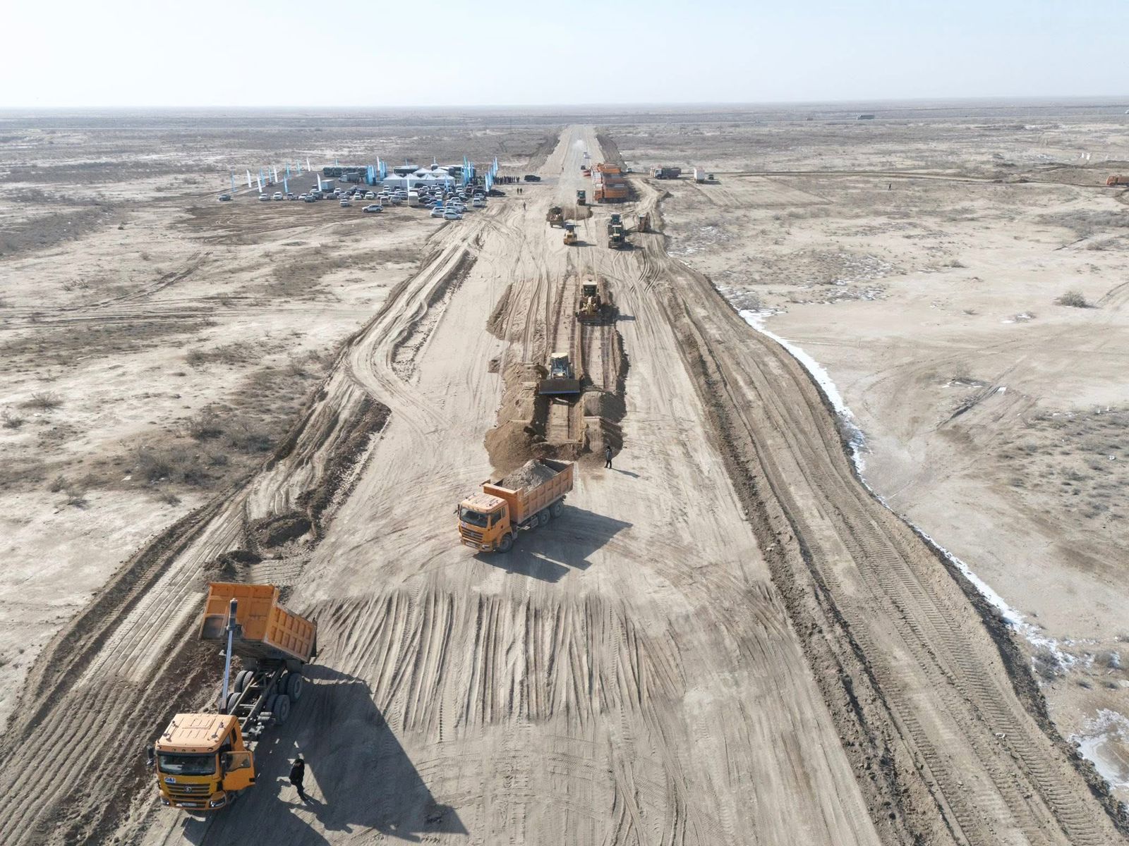 Қызылорда – Ақтөбе бағытындағы жолды төрт жолақты етіп кеңейту жобасының  бірінші кезеңі басталды